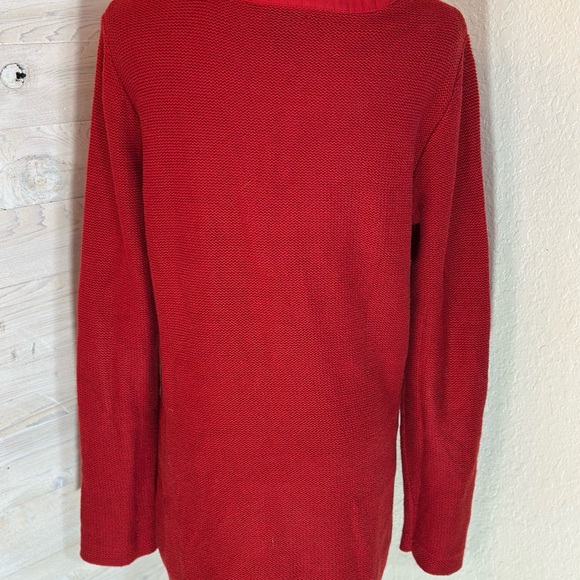 Lauren Ralph Lauren‎ size Large red long sleeve cotton waffle sweater - Picture 6 of 15